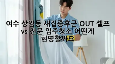 여수 상암동 새집증후군 OUT! 셀프 vs 전문 입주청소, 어떤게 현명할까요?